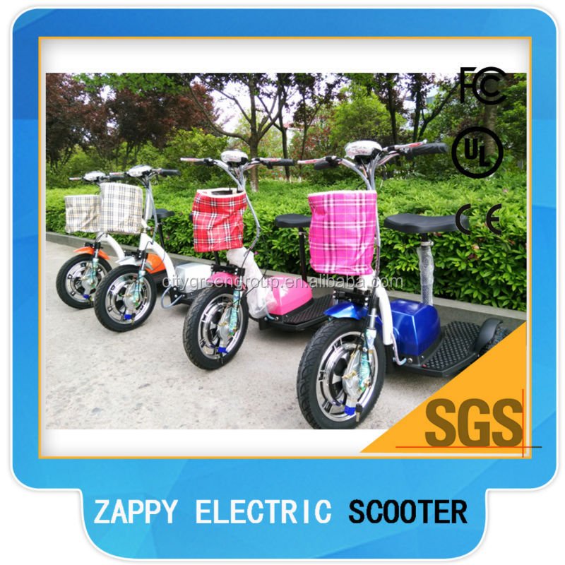 hot selling electric scooter 3 wheel/zappy scooter three wheel electric scooter 350W/500W(Green-TBZ01)