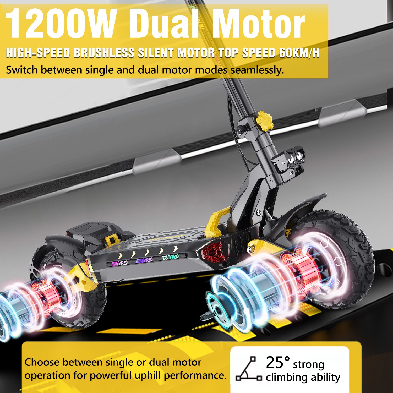 Hot Selling 23AH 2400W Foldable E Scooter Dual Motor iENYRID ES60 Electric Scooter For Men Adults