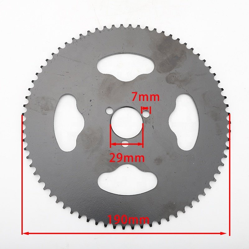 High quality T8F 74T Tooth Pocket Bike Steel Rear Chain Sprocket For 2 Stroke 47cc 49cc Goped Scooter Mini Moto Kids ATV Quad