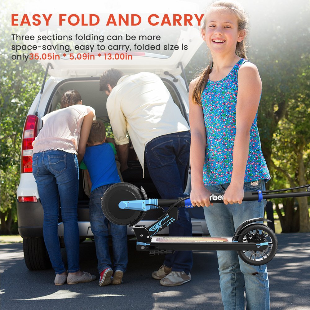 EU Stock Electric Children'S Scooter Foldable PU wheels adjustable height toddler 3-8 years old Electric Scooter For Kids