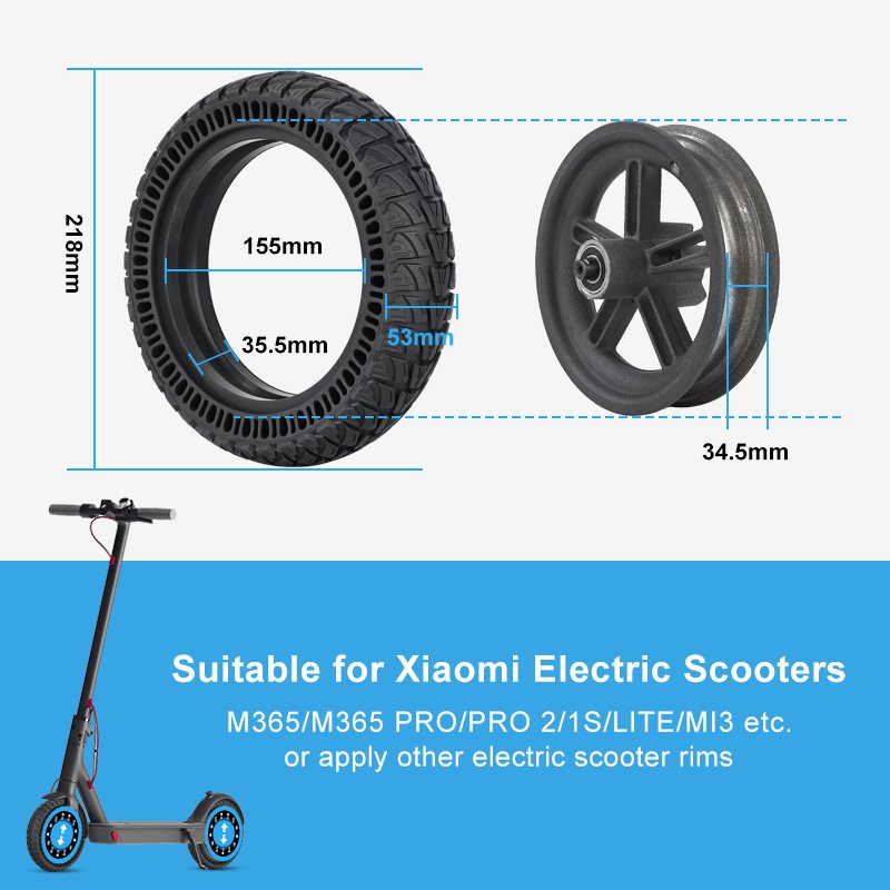 9 Inch E Scooter Parts Environmental/Recyclable Rubber Honeycomb Off Road Tires for Scooter Electric Cityneye M365/Pro Solid Tire