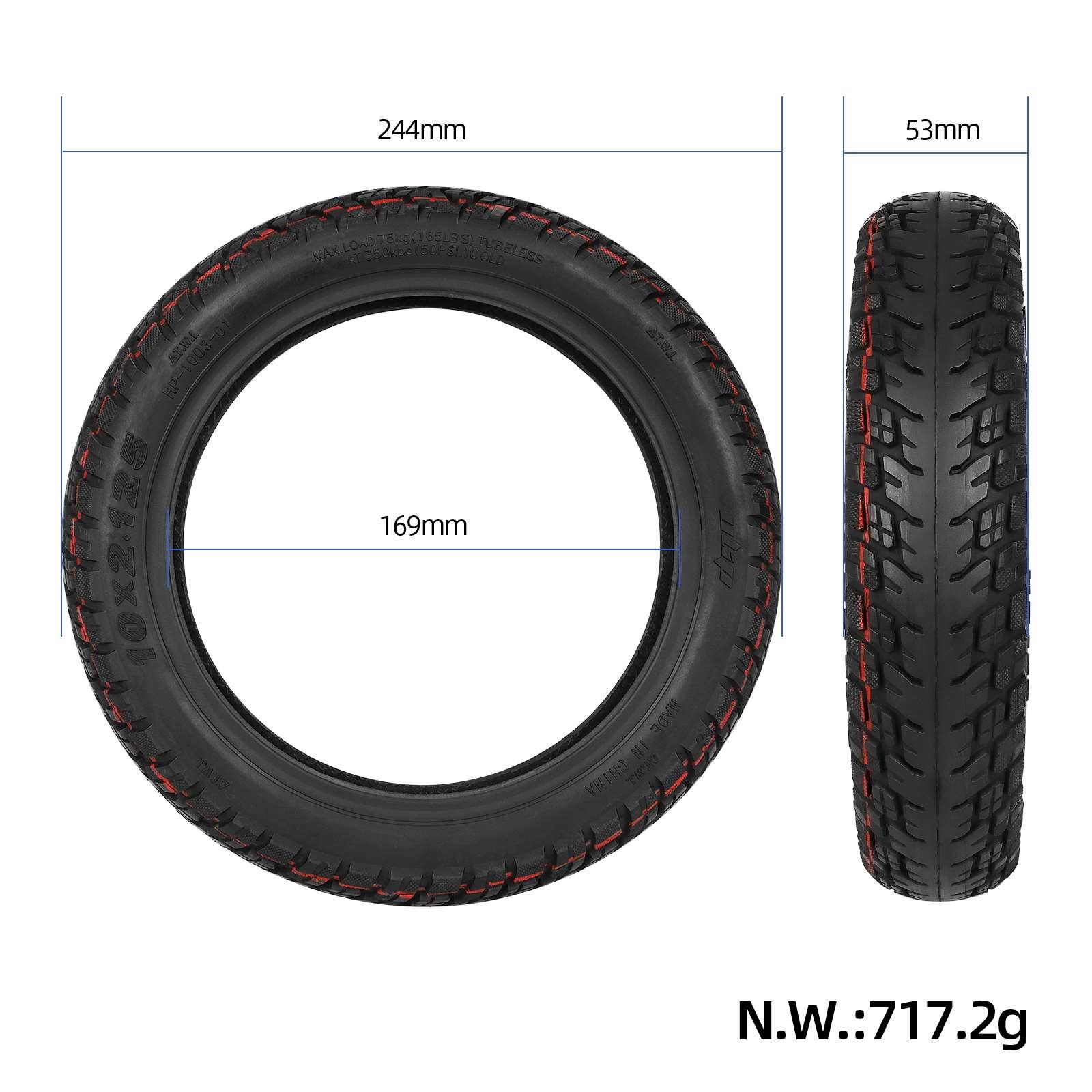 Eu Warehouse Ulip Scooter Outer Tire 10*2.125 Self-repairing Off road Tubeless Tire for Segway F20 F25 F30 F40
