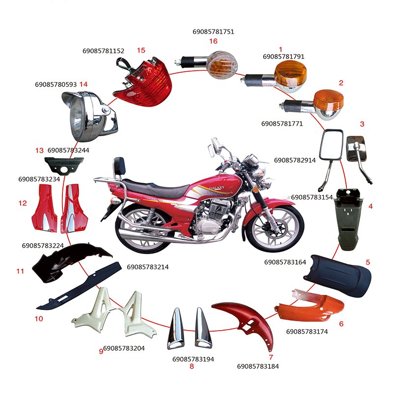Factory Manufacturer PGT Motorcycle Spare Part Complete Plastic Body Side Cover Front And Rear Fenders