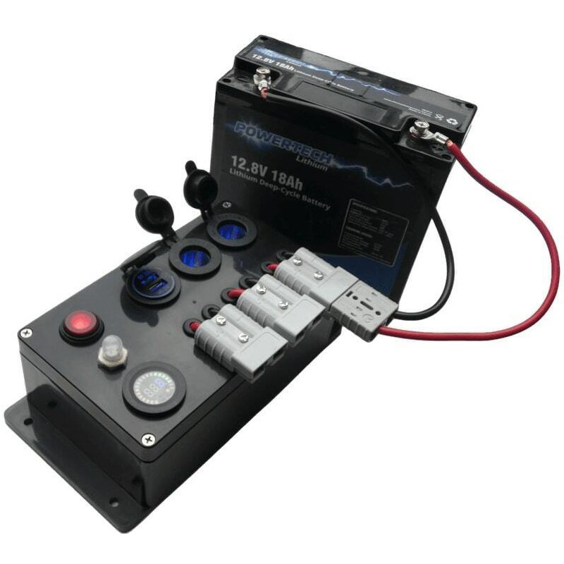 Auto Electronics Battery Power System Control Distribution Box 3 Cig Sockets 50A connector Plug DC Portable 12V Mini Power Box