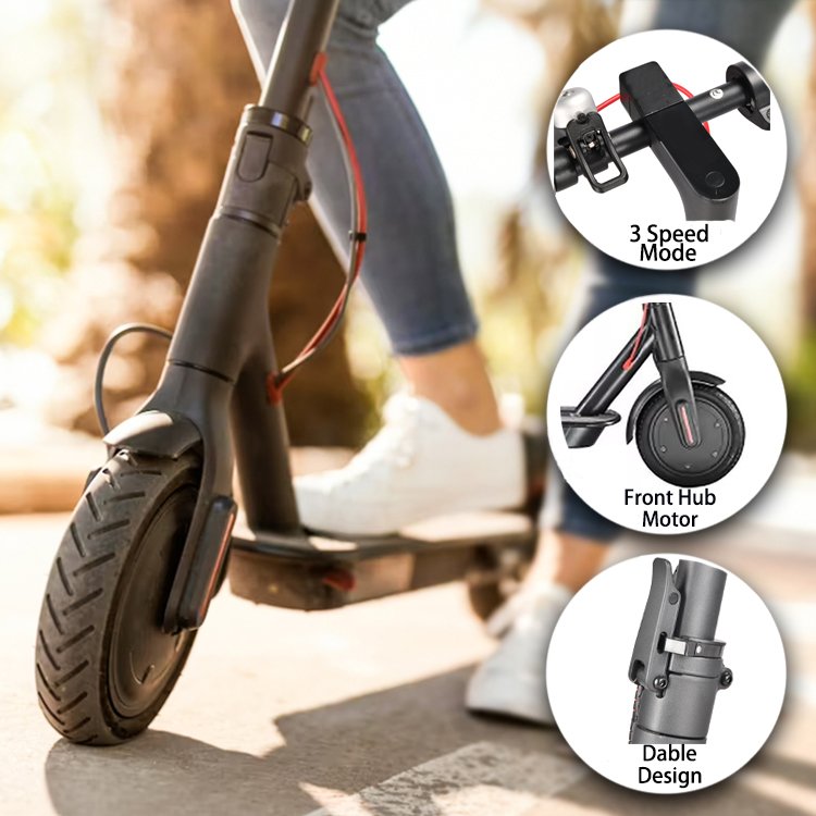 NQ SPORTS Detachable Battery Vacuums Tire Dual Motor Folding Two Wheel 350W Foldable Adult Electric Scooter
