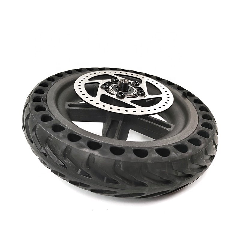 Electric Scooter Spare Parts Rear Wheel Rim with Honeycomb Solid Tyre and Brake Disc for Xiaomi M365/1S Repair