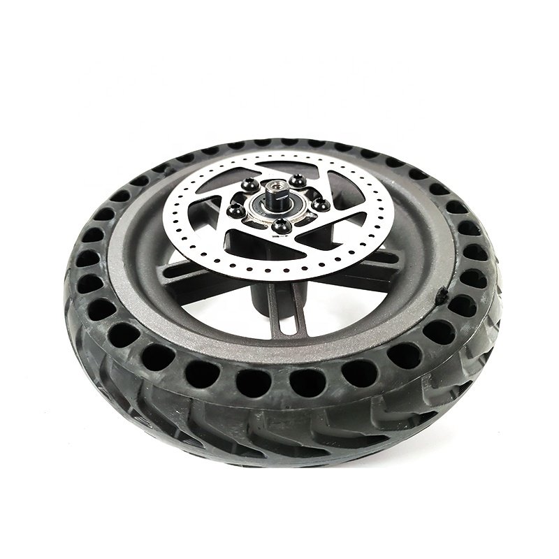 Electric Scooter Spare Parts Rear Wheel Rim with Honeycomb Solid Tyre and Brake Disc for Xiaomi M365/1S Repair
