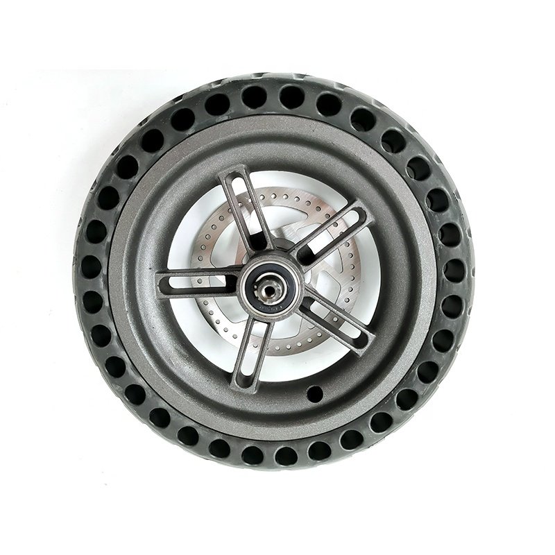 Electric Scooter Spare Parts Rear Wheel Rim with Honeycomb Solid Tyre and Brake Disc for Xiaomi M365/1S Repair