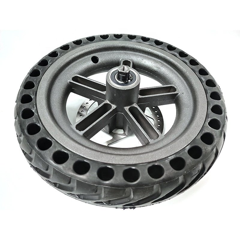 Electric Scooter Spare Parts Rear Wheel Rim with Honeycomb Solid Tyre and Brake Disc for Xiaomi M365/1S Repair