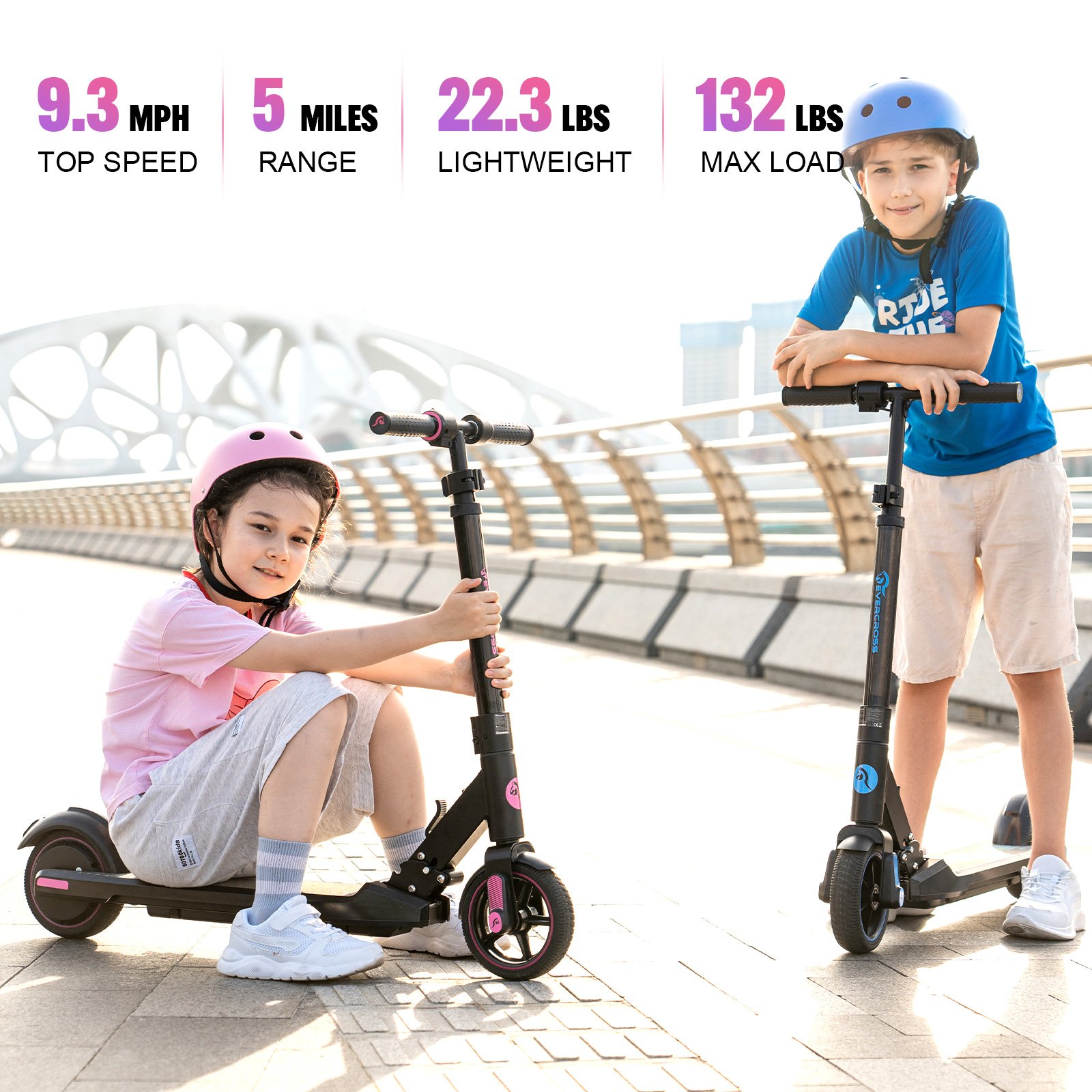 USA Stock New Folding LED Light Evercross Electric Scooter Kick Electric Mini Scooter