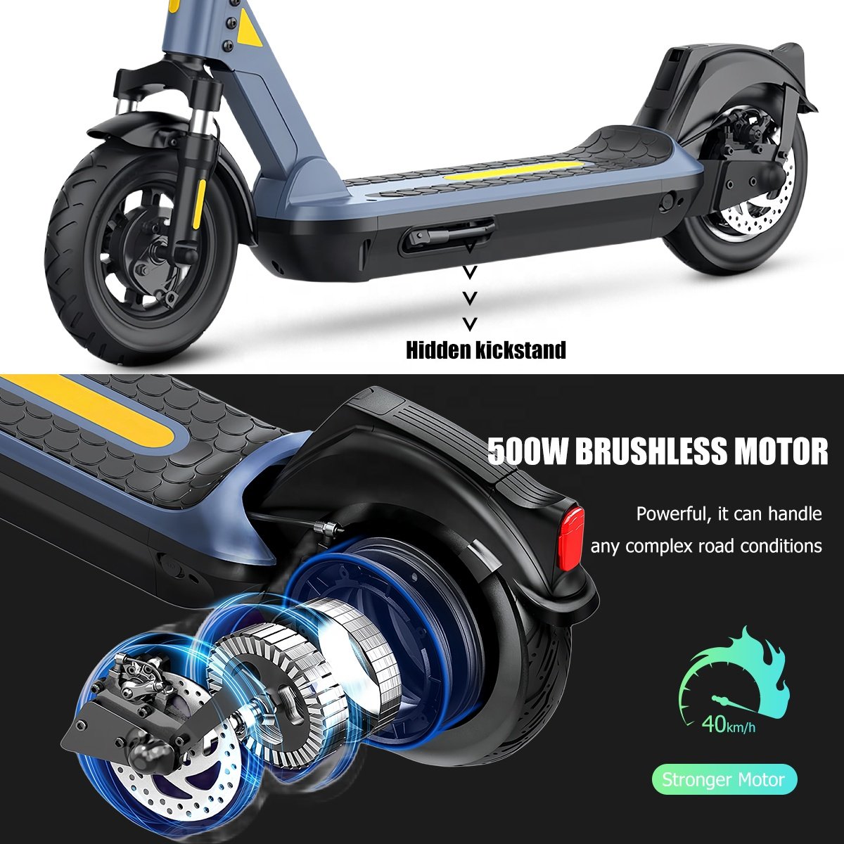 EU Warehouse Stock Flat Tire 36V Kickstand Mobility Smart Folding Electric Scooter for Adults