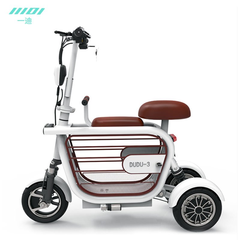 Three Wheel Folding Electric Scooter 400W Portable Electric Scooter with Baby Seat