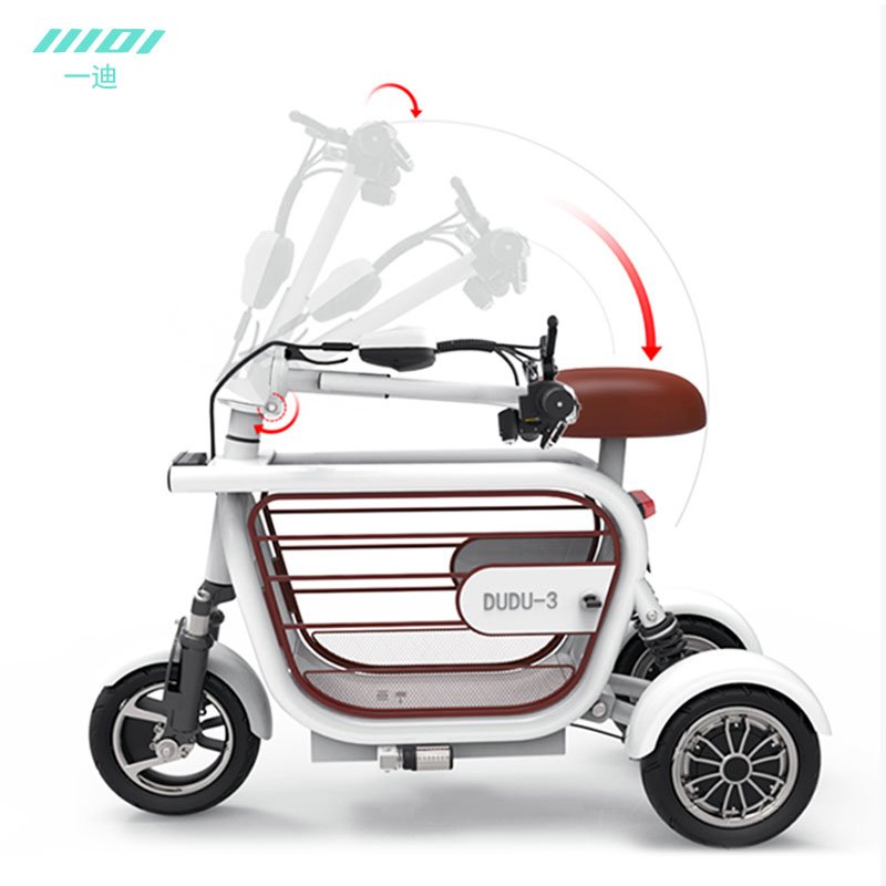 Three Wheel Folding Electric Scooter 400W Portable Electric Scooter with Baby Seat
