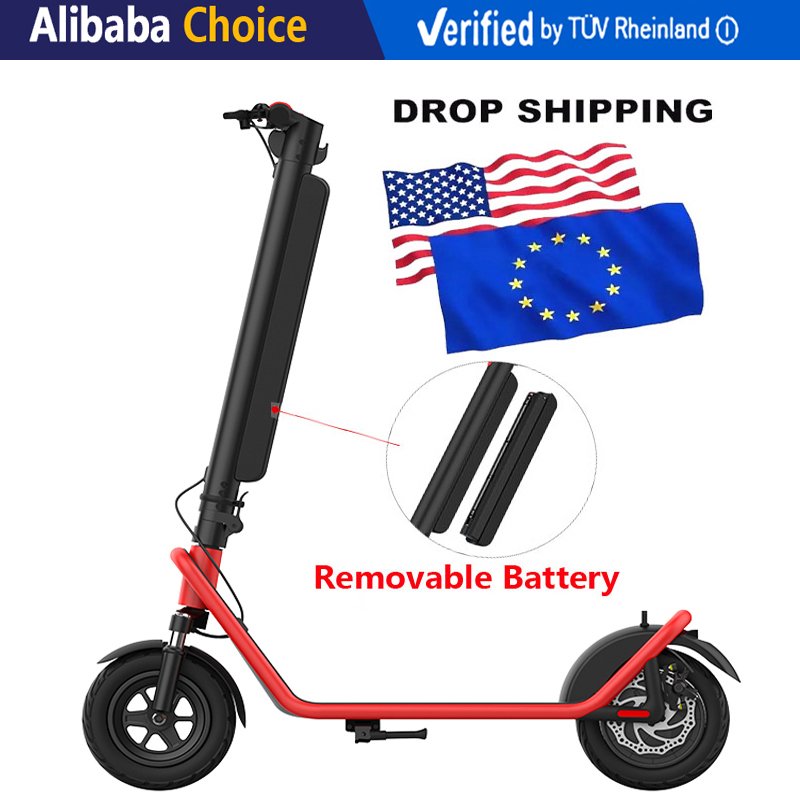 2024 Europe warehouse 450w Motor E scooter 10 Inch 13 Ah Removable Lithium Battery 50KM Long Range Electronic Scooters Adult