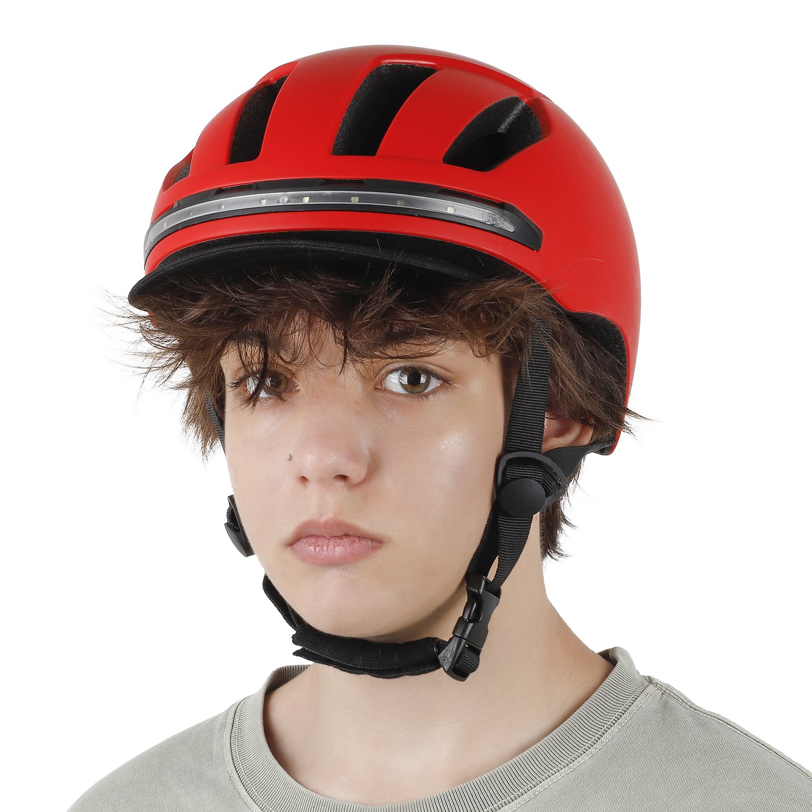 Electric Scooter Red Smart helmet with Wireless Handlebar Remote Control E-Scooter Helmet for Electric Scooter Spare Parts