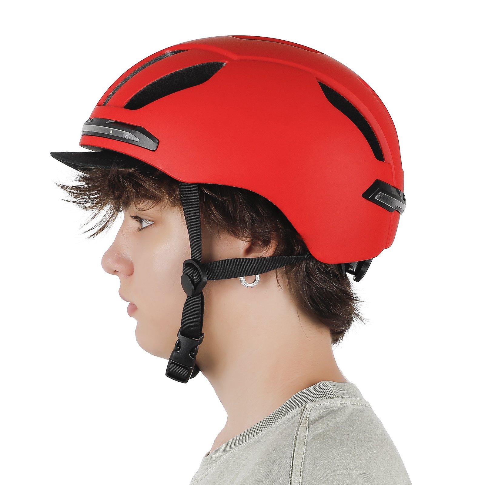 Electric Scooter Red Smart helmet with Wireless Handlebar Remote Control E-Scooter Helmet for Electric Scooter Spare Parts