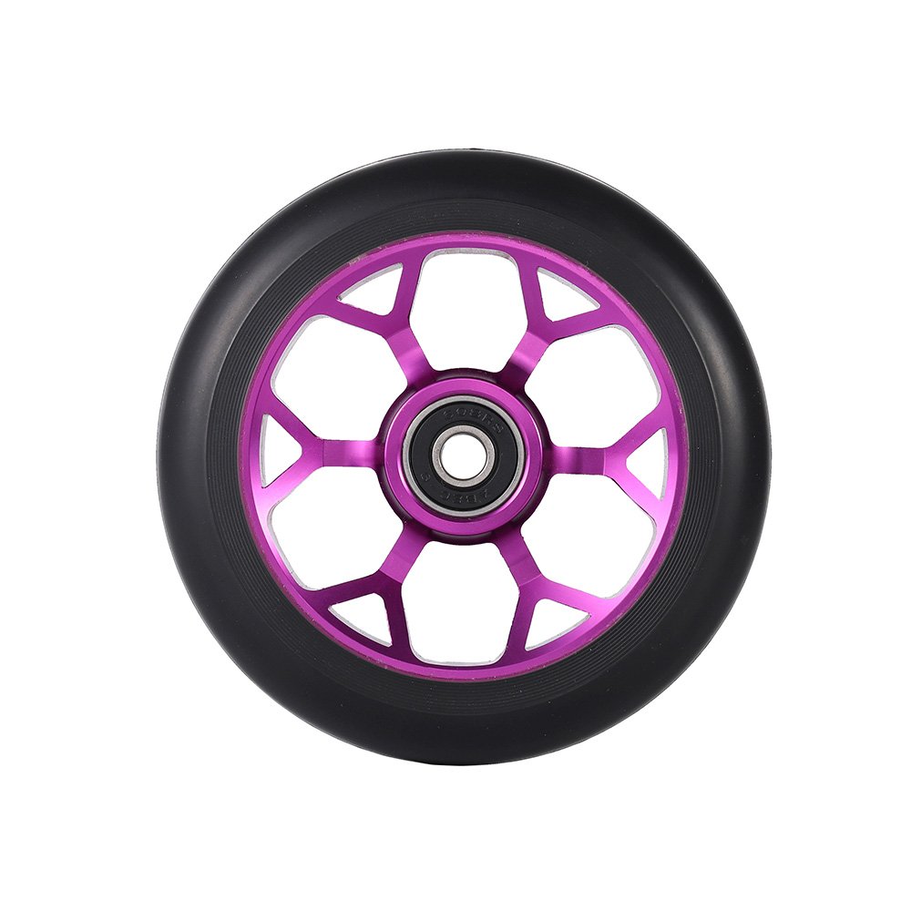 Huoli Scooter 100mm 110 mm 120mm Purple Scooter Wheels with Silver Metal Core extreme sport pro stunt kick scooter Parts