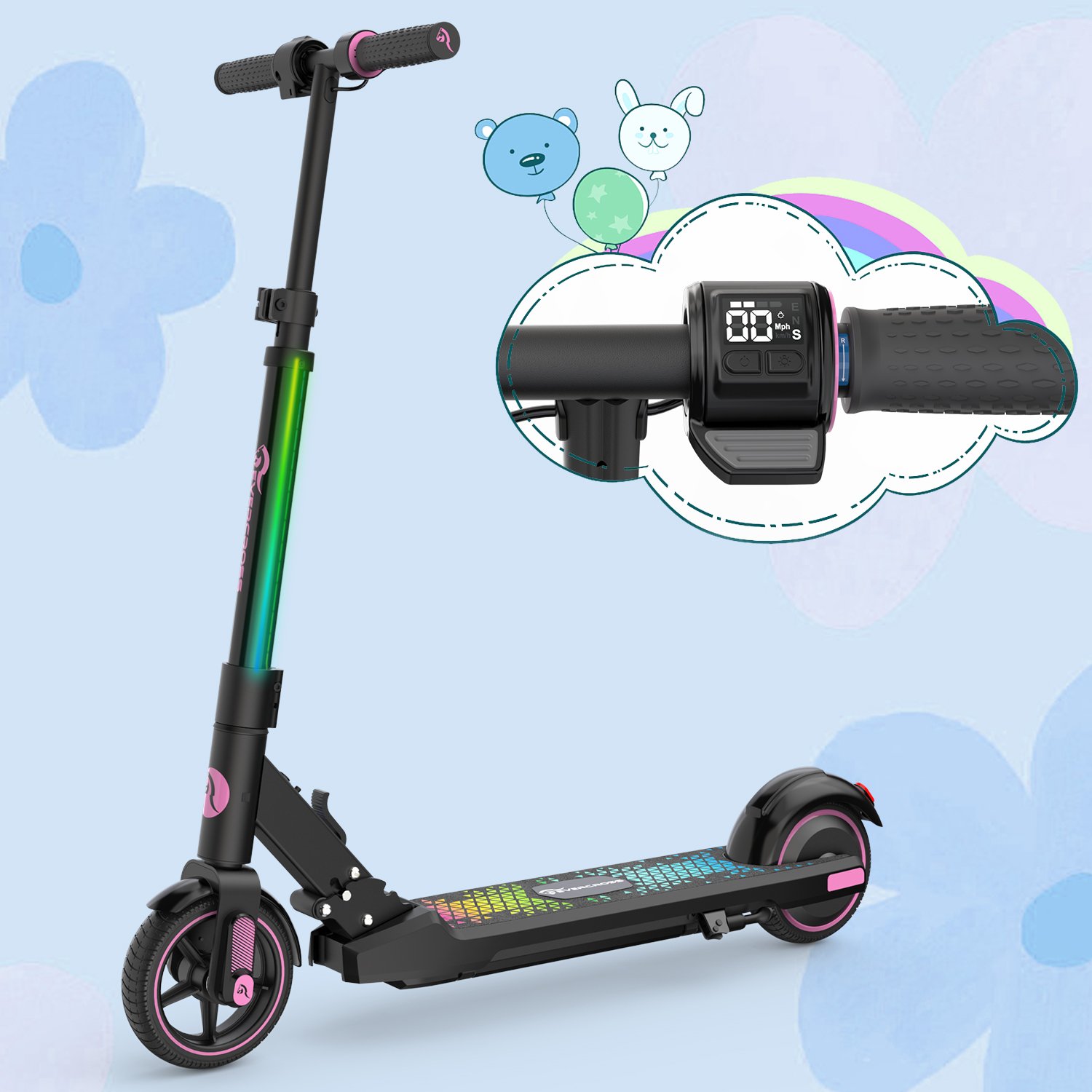 New 2023 EVERCROSS children led light scooter EU warehouse toys vehicle multiple colors kid electric scooters