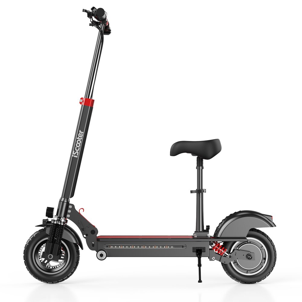 iScooter iX5 15Ah 45KM 1000W 10 Inch Big Wheel Long Range Powerful Foldable Seat Fat Tire Off Road Electric Scooters Adult