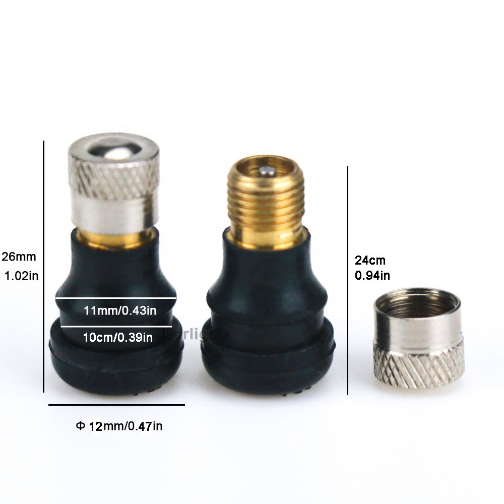 Vacuum Tire Valve for Electric Scooter Spare Parts Kick Scooter Repair Black Rubber tubeless Tire Valve Stem