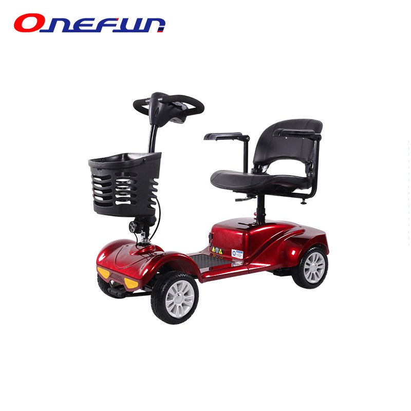 Detachable Shopping Basket Electric Scooter Solid Tire Mobility Scooters Electric 4 Wheel