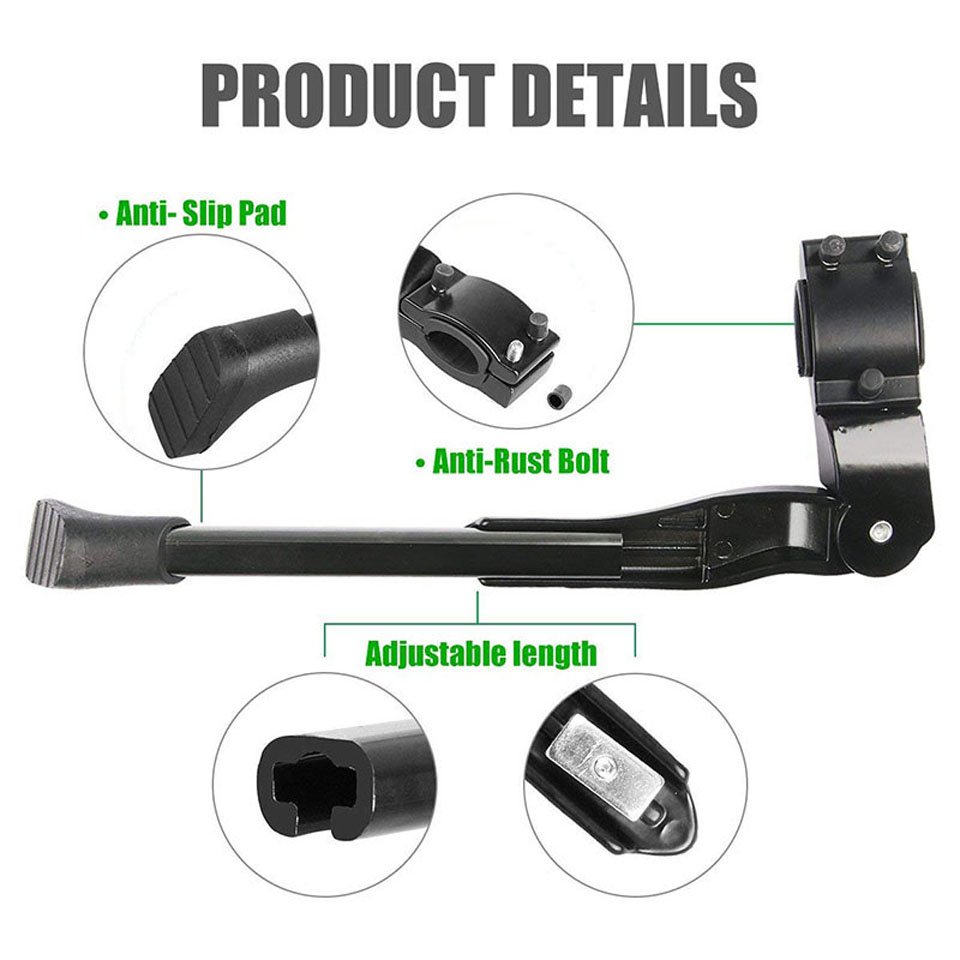 Superbsail Adjustable MTB Bike Cycling Parking Kick Stands Leg Rack Brace Mount Side Support Bicycle Cycling Parts Accessories