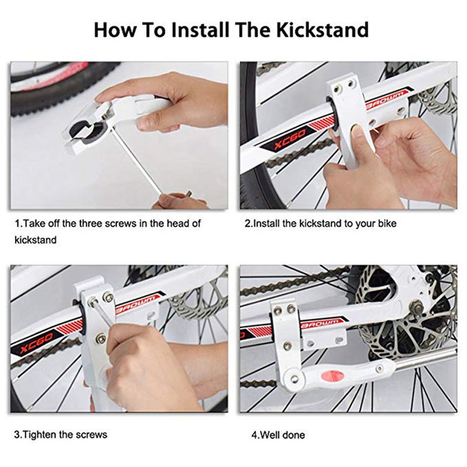 Superbsail Adjustable MTB Bike Cycling Parking Kick Stands Leg Rack Brace Mount Side Support Bicycle Cycling Parts Accessories