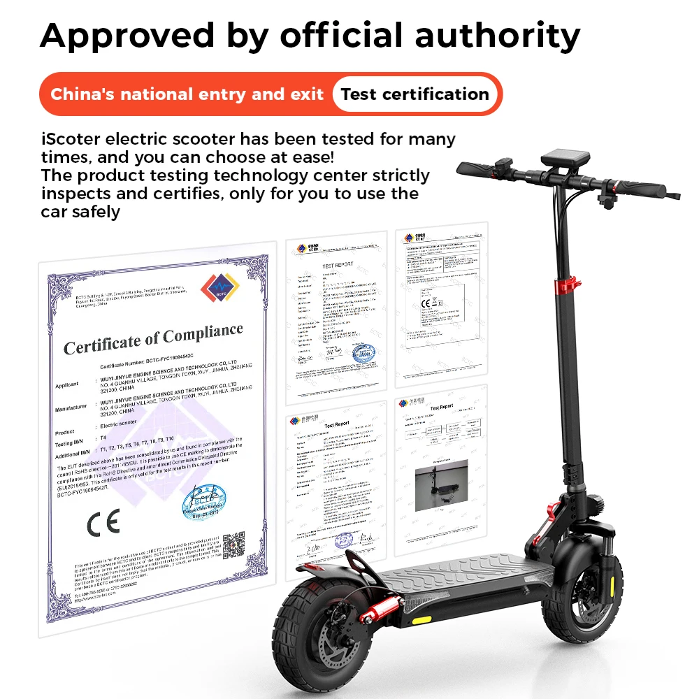 EU warehouse iScooter iX4/iX5/iX6 1000W e scooter 11 inch Off-road vacuum Tire 2 wheel high speed electric scooters