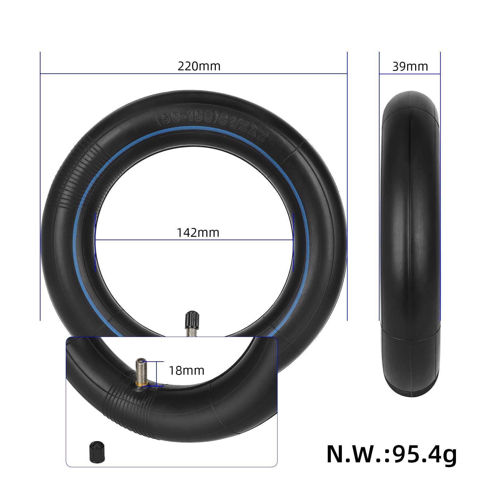 8.5 Inch 50/75-6.1 Inner Tube and Outer Tire 8 1/2*2 Anti Slip Explosion-Proof Tires For Xiaomi Scooter Off-Road Tyres Set