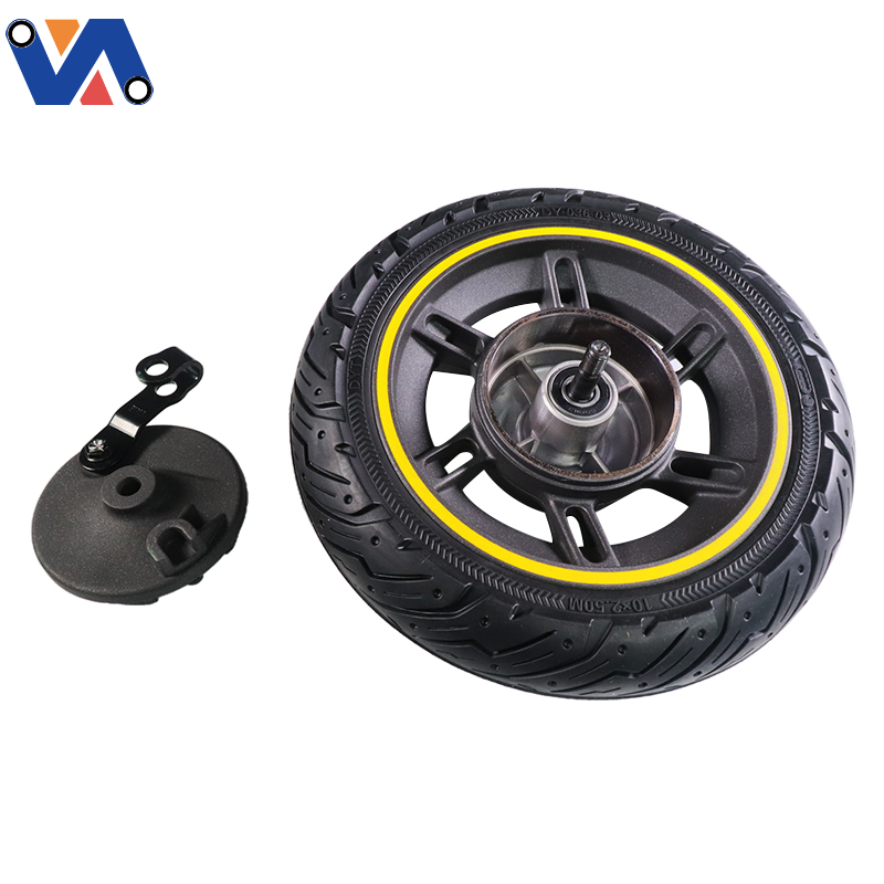 New Image Electric Scooter Front Wheel with 10in-06 Solid Tire/Drum Brake For Ninebot Max G30 Scooter Spare Parts