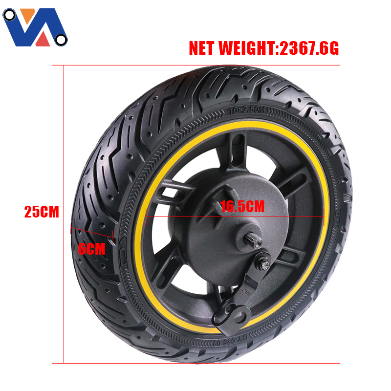 New Image Electric Scooter Front Wheel with 10in-06 Solid Tire/Drum Brake For Ninebot Max G30 Scooter Spare Parts