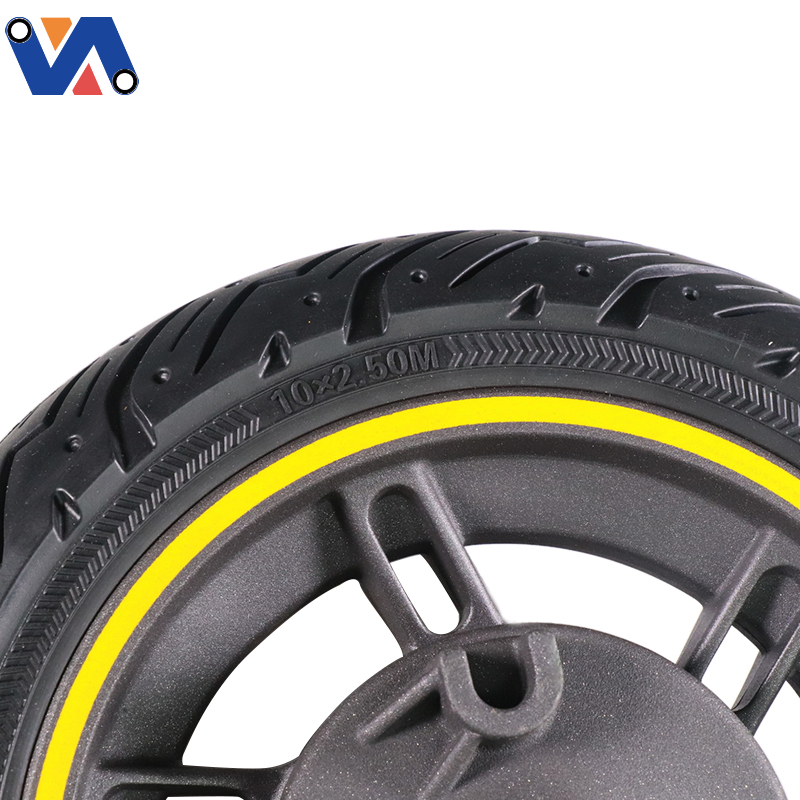New Image Electric Scooter Front Wheel with 10in-06 Solid Tire/Drum Brake For Ninebot Max G30 Scooter Spare Parts