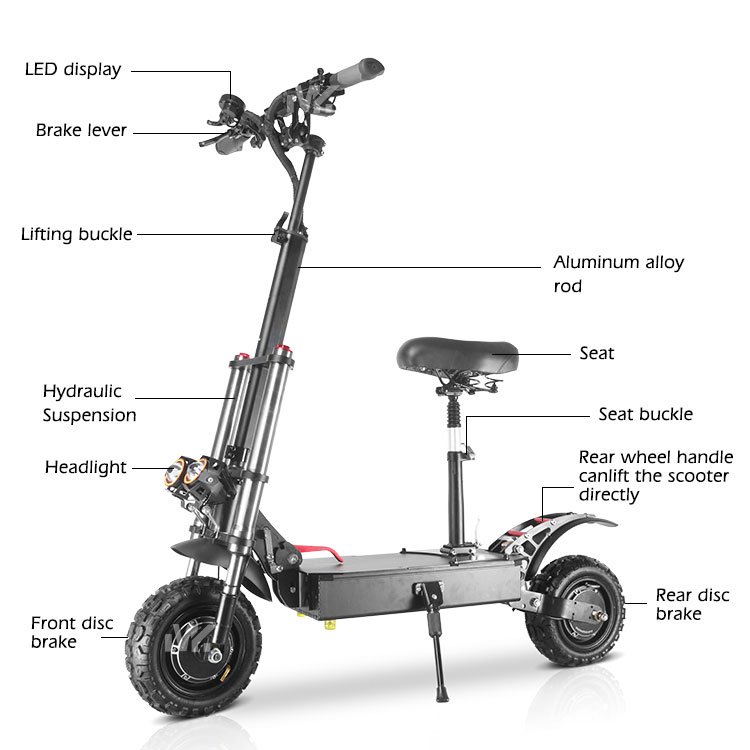 X4 Wholesale 11 inch Fat Tire 60V 2700W 3000 Watts Dual Motor Two Wheels Adult Fast Off-Road E Electric Scooter