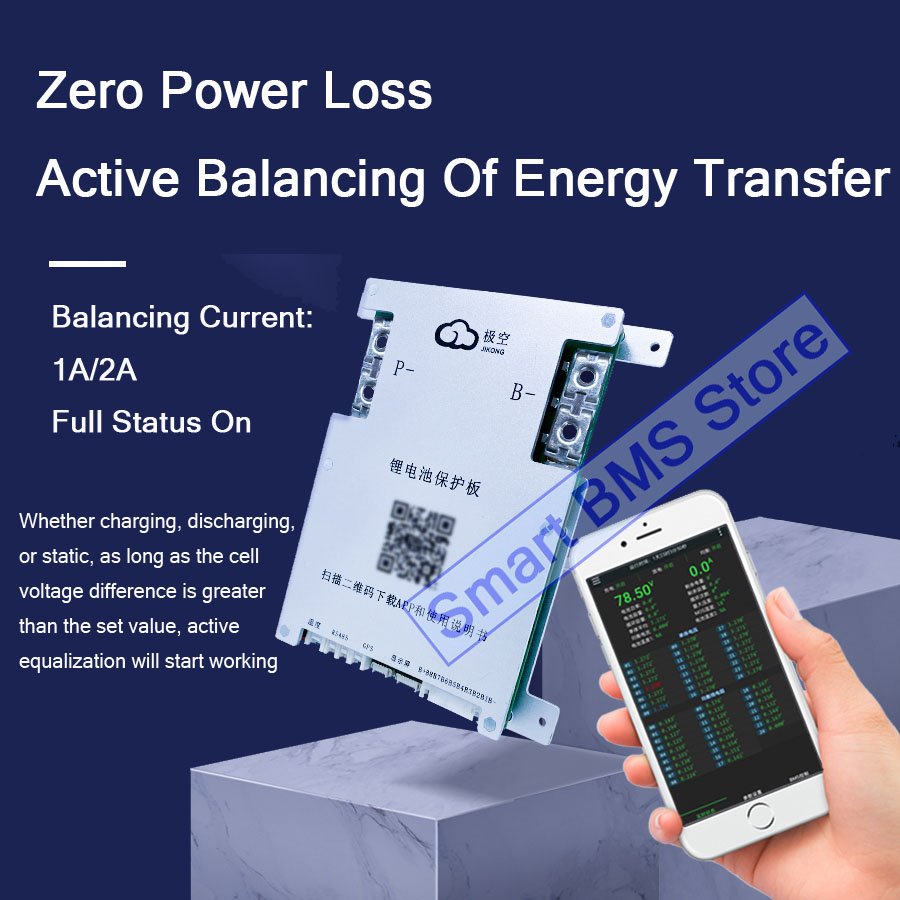 3s 4s 20s 12.8v 48v 60v 72v 20ah 100a 100ah 200ah Lto Board Lifepo4 Inteligente Relay Systems JIkong 3.0 Smart Bms For Ev Car
