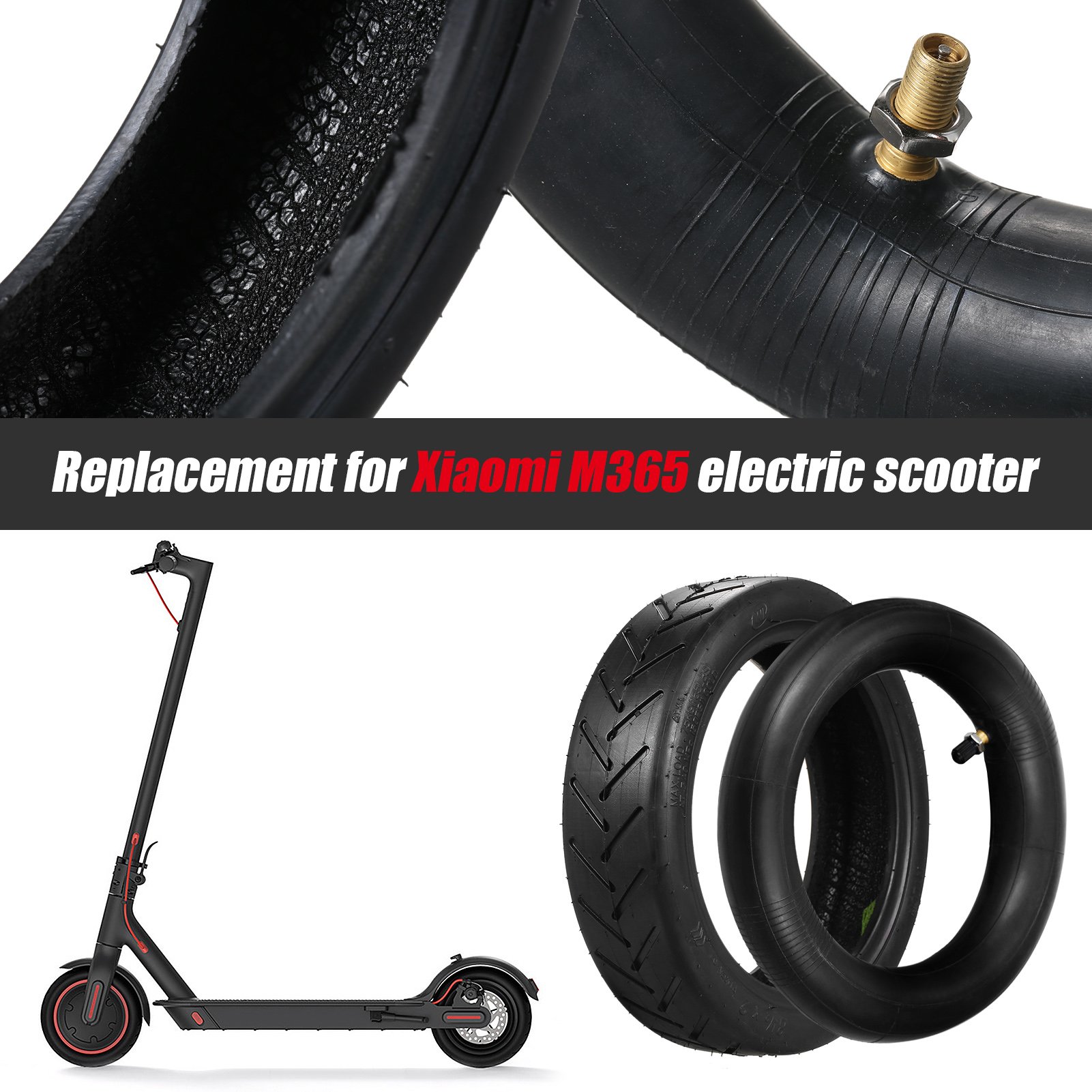 Superbsail EU Stock Xiaomi Electric Scooter Rubber Tire 8 1/2x2 Upgraded Thicken Inner Tube 8.5 Inch M365 Pro Front Rear Tyres