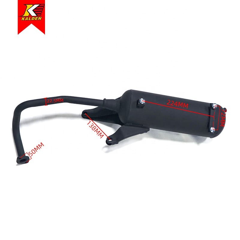Wholesale high quality GY6 125cc/150cc scooter muffler black motorcycle exhaust pipe