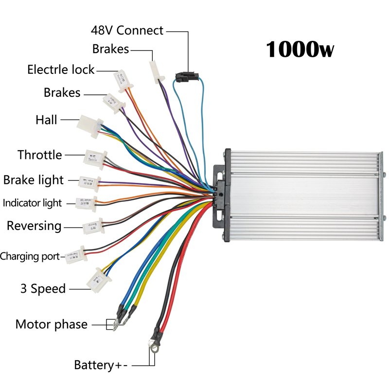 Kunray High Speed 36V 48V 1000W 3100rpm Brushless DC Motor with Controller for Electric Scooter and Go Kart Kits