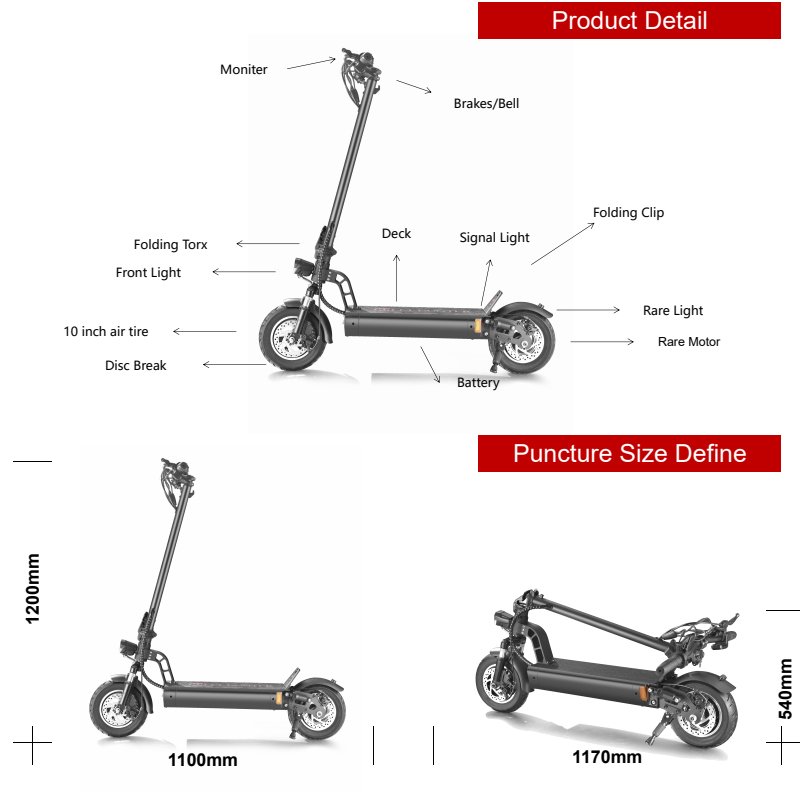 Custom LOGO E Scooter Off Road 48v 10AH Disc Brake 10in Wheel Urban Elektrikli Escooter E Electric Scooter