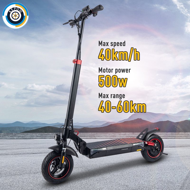 Fashion electric scooter 500W acceleration motor foldable electric scooter with 10-inch off-road wide tire