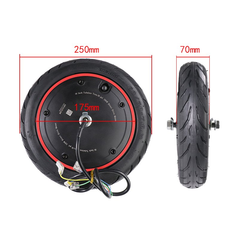 60/70-7.0 Tubeless Tire 350W 36V Front Wheel Motor 10inch Mi4Pro 48V Kick Scooter Parts