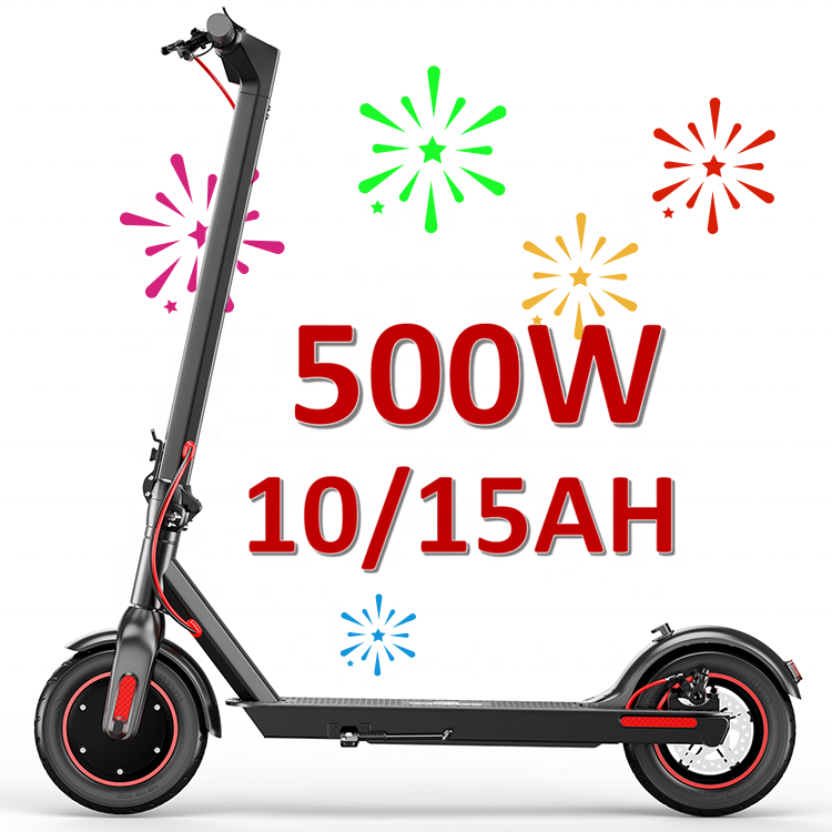 2024 High Quality 500w Motor 10 inch Air Tyre Adult Electric Scooters Two Wheel Scooter Electric 15aH Foldable Scooter