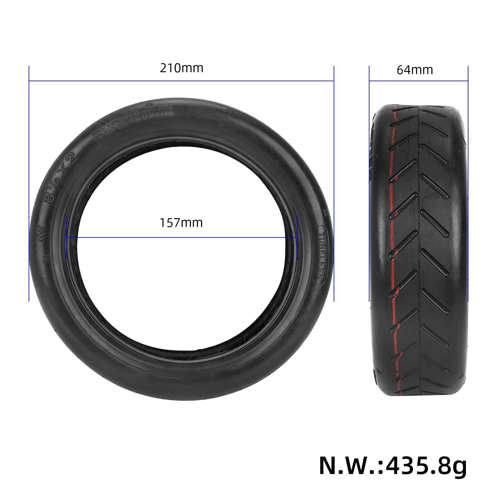 8 1/2x2.0 City Road Tubeless Tire 8.5*2 Vacuum Tire For Xiaom M365 1S Pro2 Electric Scooter 8.5 Inch Front and Rear Tires Parts