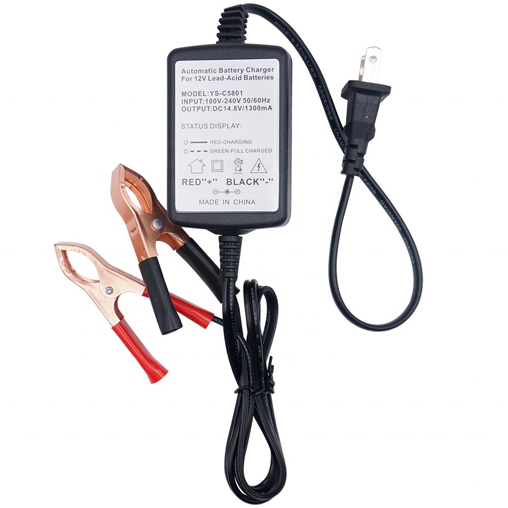 12V 13.6V 13.8V 14.6V 14.8V 1A 1000mA Charger for Car Scooter Dirtbike Moped ATV Parts AGM GEL Pb Lead-acid Battery Charger