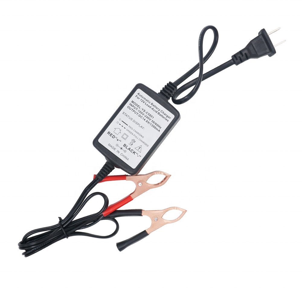 12V 13.6V 13.8V 14.6V 14.8V 1A 1000mA Charger for Car Scooter Dirtbike Moped ATV Parts AGM GEL Pb Lead-acid Battery Charger