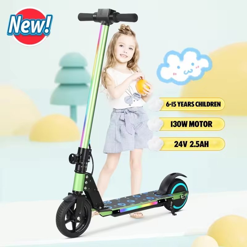 130W 24V foldable Kids' mini Electric mobility Scooter 2-Wheel Kick kids bike electric Scooter for 6-8 Years Urban Riding 0435