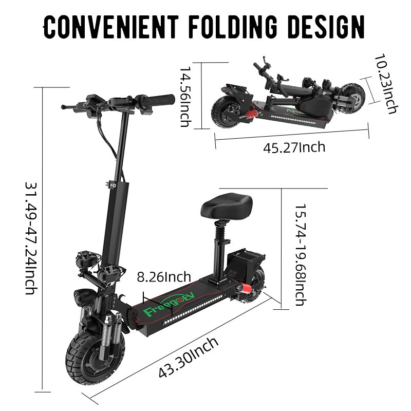 2000W Powerful Motor Foldable Scooter Up To 35 Miles Range max load 280 pounds Smart Electric Scooters