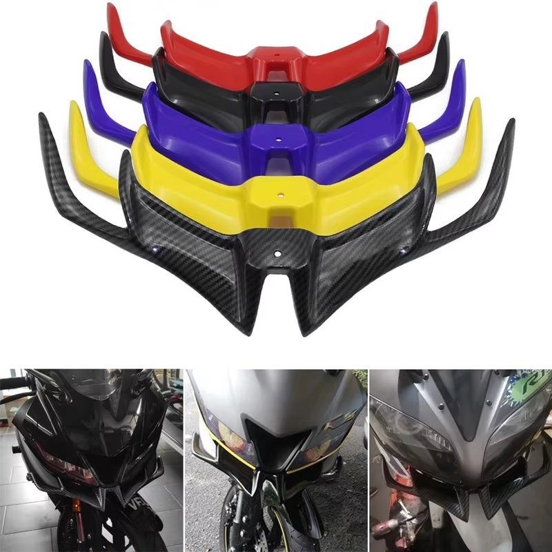 Motorcycle Winglet Plastic Carbon Black Red blue yellow gray black Plastic Motorcycle Scooter Wing Kit Spoiler For Yamaha R15 v3