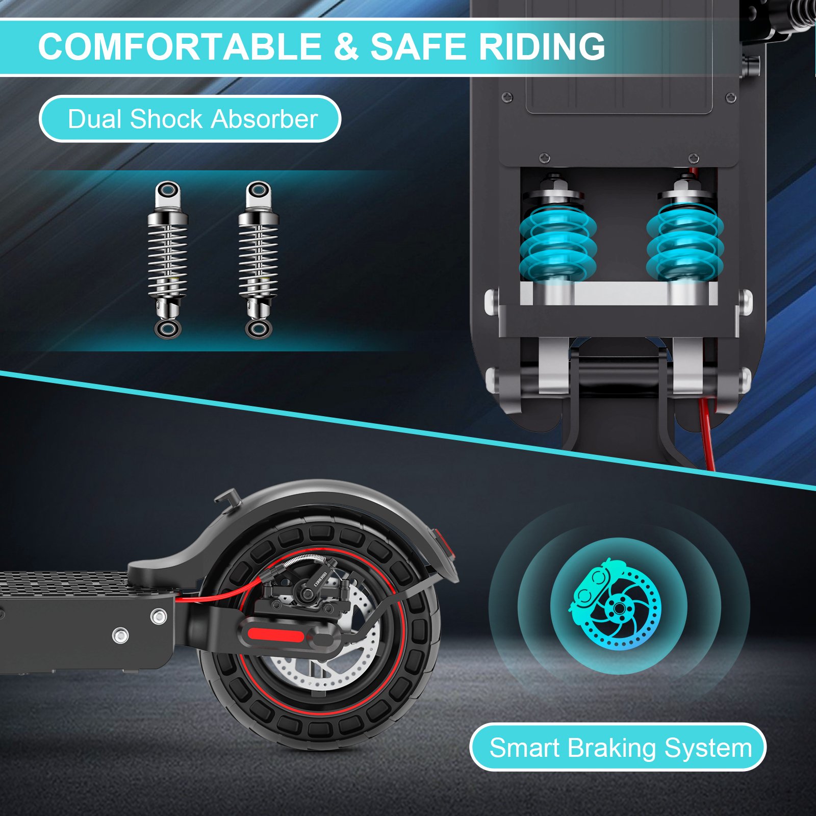 iScooter i9Max 500W Electric Scooter for Adults 35km/h 10Ah Battery 10 Inch Honeycomb Tire Foldable E-Scooter with App Bag