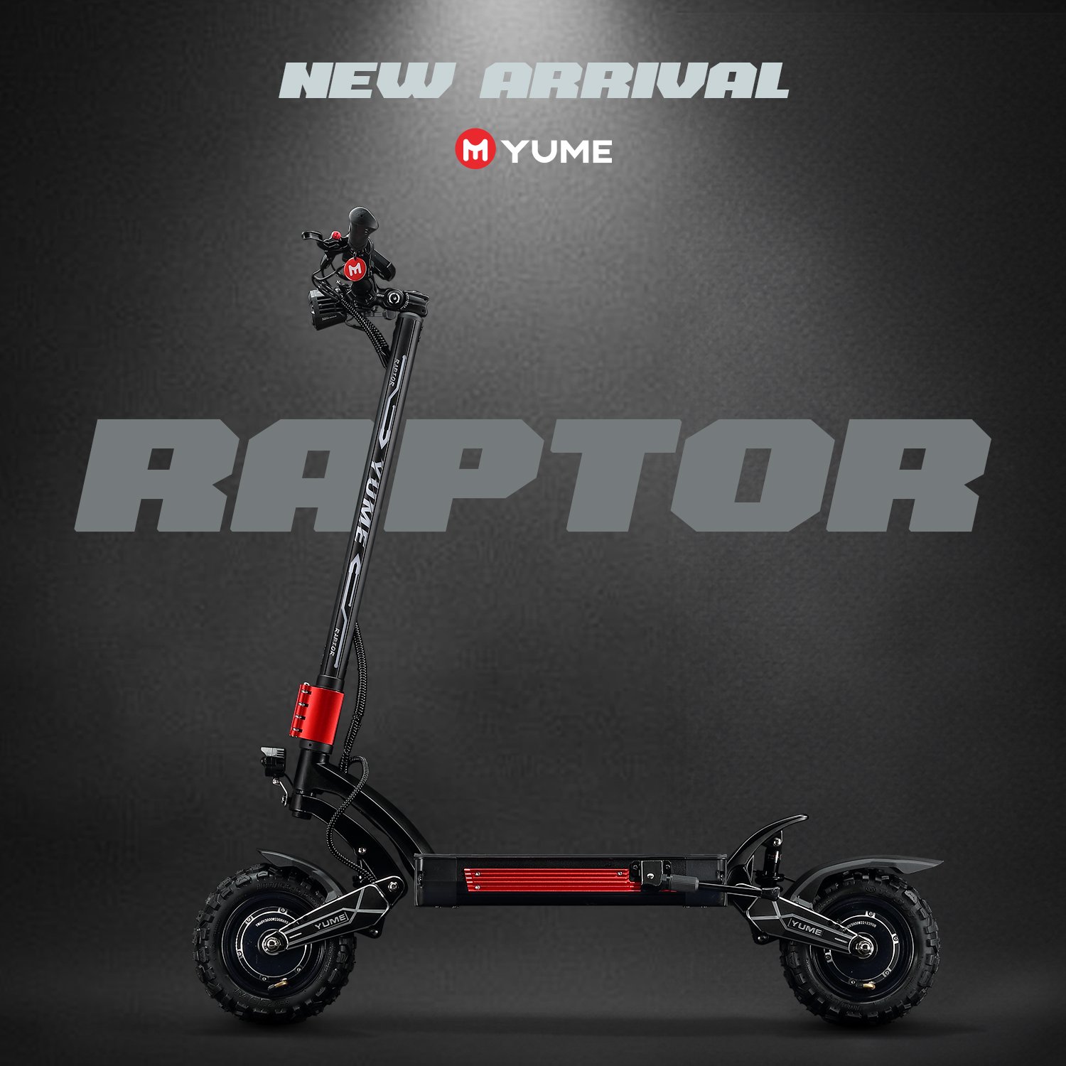 YUME Raptor mid-sized electric scooter with 11 inch tires and dual drive motors 6000W powerful scooter
