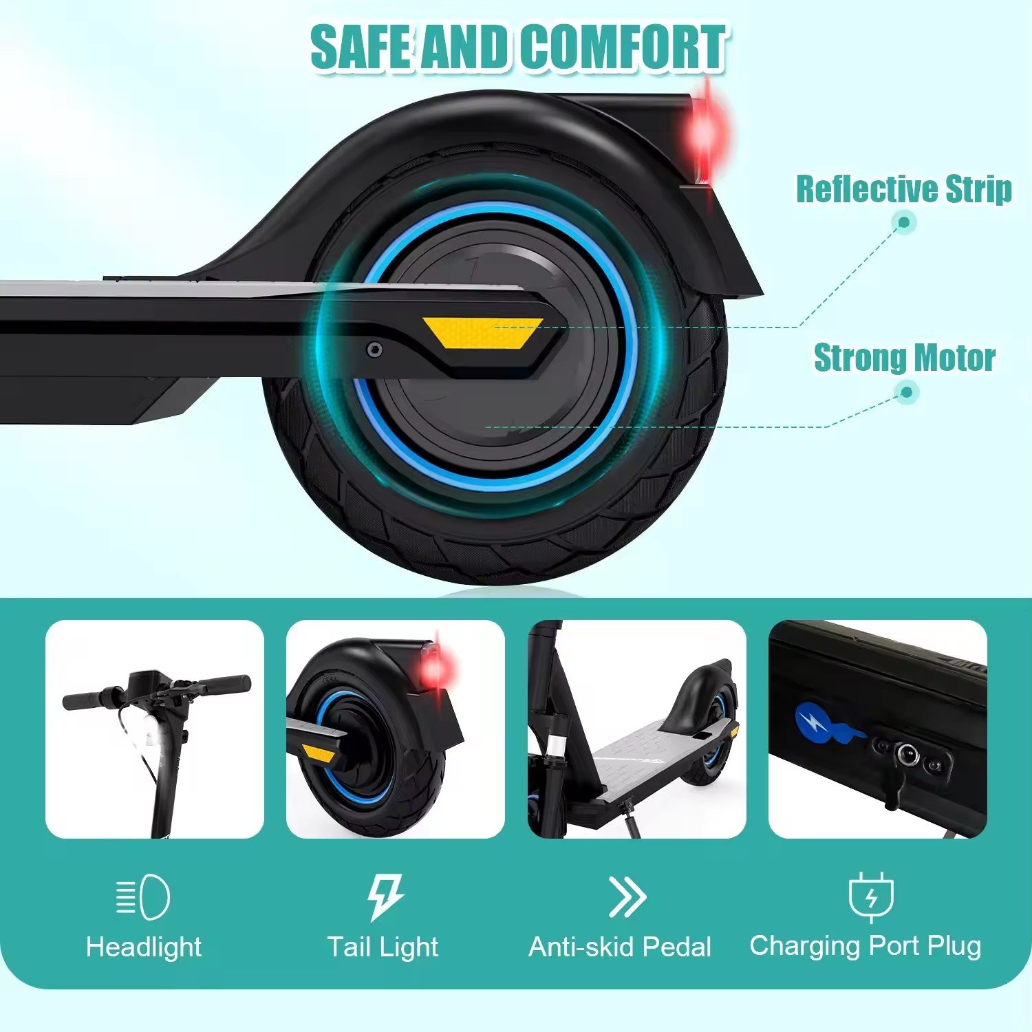 EU Warehouse Original EVERCROSS EV10Z Floding Electric Scooter for Adult 35KM Range 500W 25km/h Electric Kick scooter